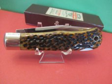Schatt & Morgan 2003 Series XIII Mountain Man Folding Lock Back Bone Handle Pattern # 04113L
