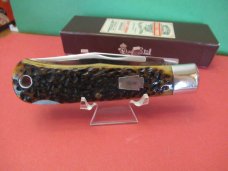 Schatt & Morgan 2003 Series XIII Mountain Man Folding Lock Back Bone Handle Pattern # 04113L
