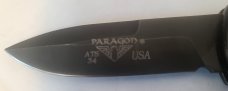 VINTAGE PARAGON ATS 34 USA MADE 8" FULLY OPEN SWITCHBLADE AUTO KNIFE 
