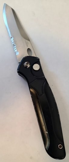 VINTAGE 4.75" HANDLE 3.5" BUTTON LOCK & RELEASE 8" FULLY OPEN SWITCHBLADE AUTO KNIFE 