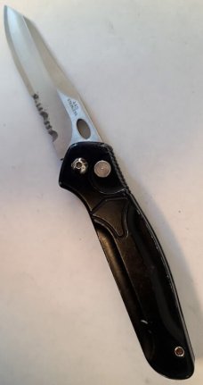 VINTAGE 4.75" HANDLE 3.5" BUTTON LOCK & RELEASE 8" FULLY OPEN SWITCHBLADE AUTO KNIFE 