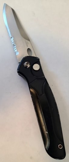 VINTAGE 4.75" HANDLE 3.5" BUTTON LOCK & RELEASE 8" FULLY OPEN SWITCHBLADE AUTO KNIFE 
