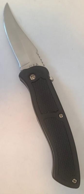 VINTAGE USA  4.5" HANDLE 3" BUILT IN BUTTON LOCK & RELEASE 7.5" FULLY OPEN SWITCHBLADE AUTO KNIFE 