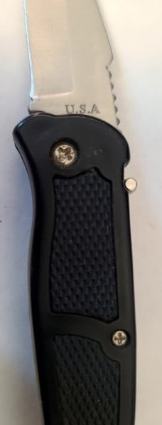 VINTAGE USA  4.5" HANDLE 3" BUILT IN BUTTON LOCK & RELEASE 7.5" FULLY OPEN SWITCHBLADE AUTO KNIFE 
