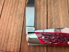 Hen and Rooster Bertram Cutlery Solingen Germany Cattle Rustler Stockman Red Jigged Bone
