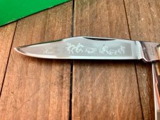 Hen and Rooster Bertram Cutlery Solingen Germany Cattle Rustler Stockman Red Jigged Bone
