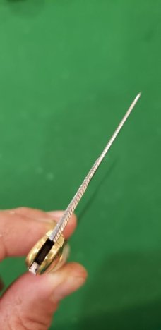 3 1/2" Double Bird's Head Bolsters, Swell Center Half Congress, imitation Pearl Handles file work