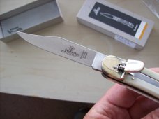 Hubertus Knife Solingen, Germany Large Size 11 White Bone Clip-Point UNUSEDNIB