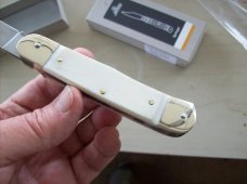 Hubertus Knife Solingen, Germany Large Size 11 White Bone Clip-Point UNUSEDNIB