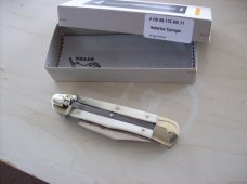 Hubertus Knife Solingen, Germany Large Size 11 White Bone Clip-Point UNUSEDNIB