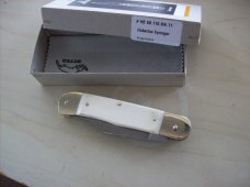 Hubertus Knife Solingen, Germany Large Size 11 White Bone Clip-Point UNUSEDNIB