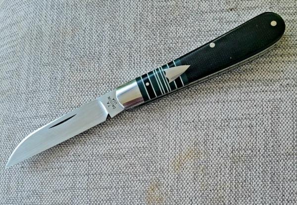 T A Davison Striper Swayback Wharnie Jack.4".Black Micarta.Cpm154...jeweled liners..#2362