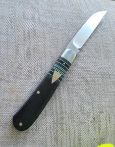 T A Davison Striper Swayback Wharnie Jack.4".Black Micarta.Cpm154...jeweled liners..#2362