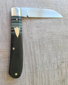 T A Davison Striper Swayback Wharnie Jack.4".Black Micarta.Cpm154...jeweled liners..#2362