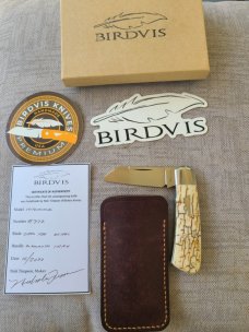 Birdvis Mammoth Ivory Hitchcock..Cpm154..Green G10 liners...1 of...DOB 10/22