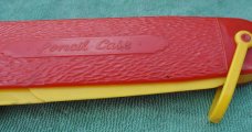 Kid's Knife Design Pencil Case Jugged Plastic Bail Blade Nick To Open Pencil Sharpener Like New 50's