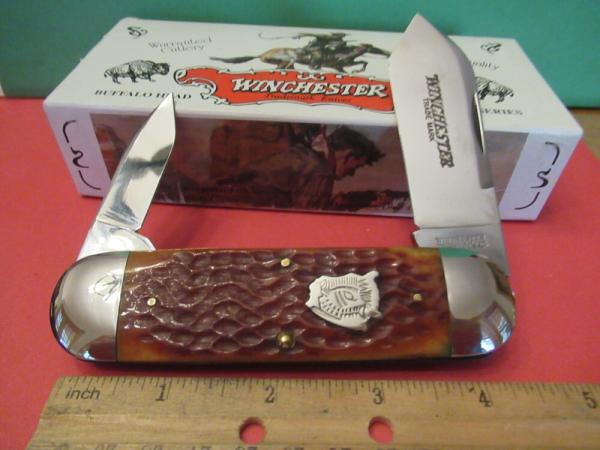 Winchester Buffalo Head Series Burnt Orange Bone Sunfish Pattern # W1829110BH