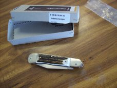 Hubertus Knife Solingen, Germany Size 10 Medium Clip-Point Genuine Stag/Antler NIB
