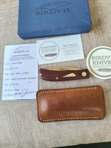 Rare Birdvis Trapper...Micarta and Cpm154...4" closed...comes with all swag....#170..DOB  09/2020