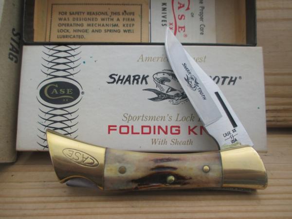 Case Shark Tooth Stag Lockback   NIB 