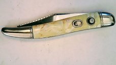 VINTAGE 1946-1956 IMERIAL 4.25" HANDLE 3" BUTTON  RELEASE  BLADE 7.25" TOTAL SWITCHBLADE AUTO KNIFE 