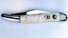 VINTAGE 1946-1956 IMERIAL 4.25" HANDLE 3" BUTTON  RELEASE  BLADE 7.25" TOTAL SWITCHBLADE AUTO KNIFE 