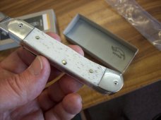Hubertus Knife Solingen, Germany Size 10 Medium Clip-Point White Bone NIB