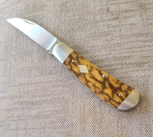 Andy Fannin Custom Mammoth Ivory Swayback...coa/slip..CPM-154...3.5" closed... diamond shield Andy Fannin Custom Mammoth Ivory Swayback...coa/slip..CPM-154...3.5" closed... diamond shield