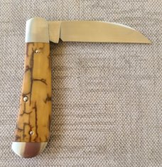 Andy Fannin Custom Mammoth Ivory Swayback...coa/slip..CPM-154...3.5" closed... diamond shield