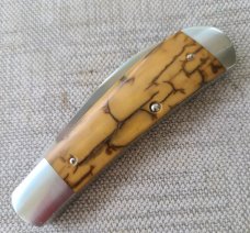 Andy Fannin Custom Mammoth Ivory Swayback...coa/slip..CPM-154...3.5" closed... diamond shield