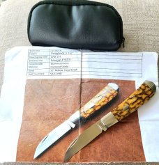 Andy Fannin Custom Mammoth Ivory Swayback...coa/slip..CPM-154...3.5" closed... diamond shield