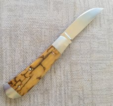 Andy Fannin Custom Mammoth Ivory Swayback...coa/slip..CPM-154...3.5" closed... diamond shield