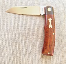 JTaber custom Native..Vintage Westinghouse Rag & micarta bolsters..,3.75" closed..makers pouch..coa 