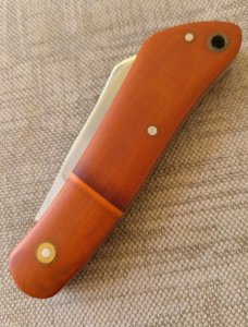 JOKnives Modern Spear Dogleg...Linen & Canvas Micarta..Cpm154..lanyard tube..4 closed