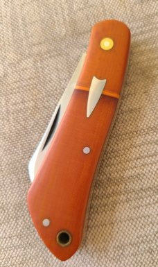 JOKnives Modern Spear Dogleg...Linen & Canvas Micarta..Cpm154..lanyard tube..4 closed
