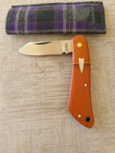 JOKnives Modern Spear Dogleg...Linen & Canvas Micarta..Cpm154..lanyard tube..4 closed