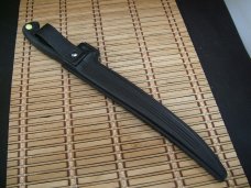 KERSHAW KAI 1259 JAPAN FIXED BLADE FISH FILET SUPER LONG SLIGHTY USED STAINLESS STEEL KNIFE & SHEATH