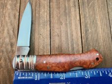 A.G. Russell Lockback Quince Burl Wood ATS-34 Blade Seki Japan 2005