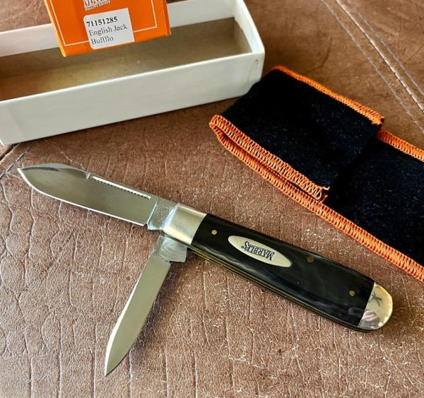 Marbles MSA English Jack Knife, Buffalo Horn Handle, USA Made In 2001, With Box, Unused  