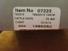 Case XX 2015 Tony Bose Chestnut Bone Cattle Knife Pattern# TB632015  154CM