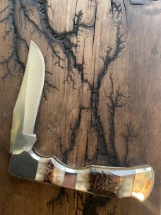 Parker and sons 1986 bone stag Bowie hunter 