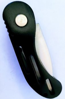 VINTAGE  AUTO RELEASE SWITCHBLADE KNIFE 5" TOTAL 3.25 ALLOY HANDLE 1.75" BLADE