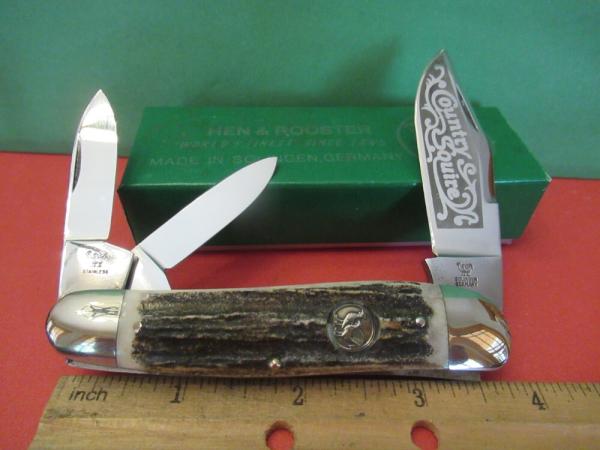 Hen & Rooster 1 of 600 Stag Country Squire Whittler Pattern # 253DS