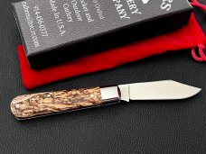 Albers Cutlery Co. Hempwood boys knife New in Box with red velvet pouch