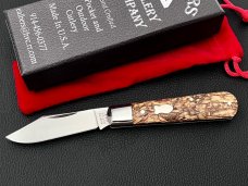 Albers Cutlery Co. Hempwood boys knife New in Box with red velvet pouch