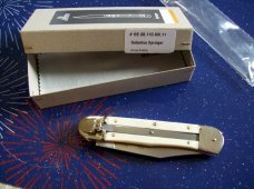 Hubertus Knife Solingen, Germany Large Size 11 White Bone Clip-Point UNUSEDNIB
