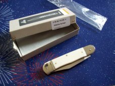 Hubertus Knife Solingen, Germany Large Size 11 White Bone Clip-Point UNUSEDNIB