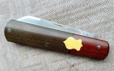 Thys Meades Ultralight Barlow..Rwl34..3 5/8" clsd..Micarta bolsters & scales..Giraffe Bone shield 
