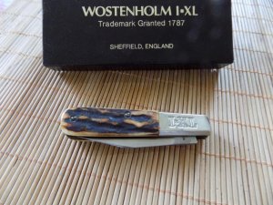 Never Used Wostenholm I-XL Stag Barlow knife with original box