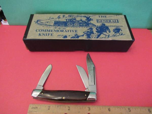 Bowen Knife 1972 Wood Handle Stockman Commemorative Knife The General  Serial # 606